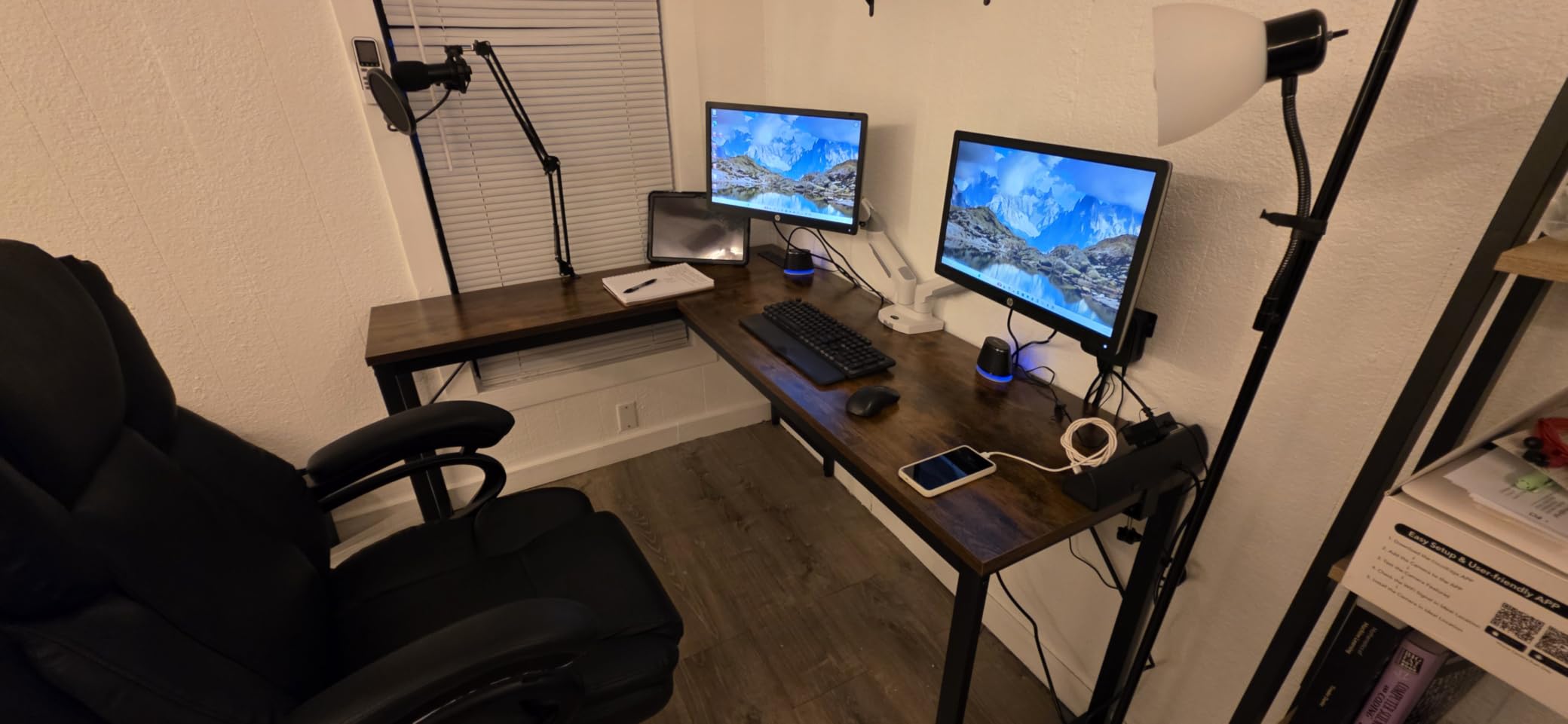 Huuger 63 Inch L Shaped Desk with Power Outlets & 0.95 Inch Thicker Desktop | Reversible Computer Desk, Larger Office Corner Gaming Desk, Metal Frame, for Home Office, Study, Rustic Brown customer photo 1
