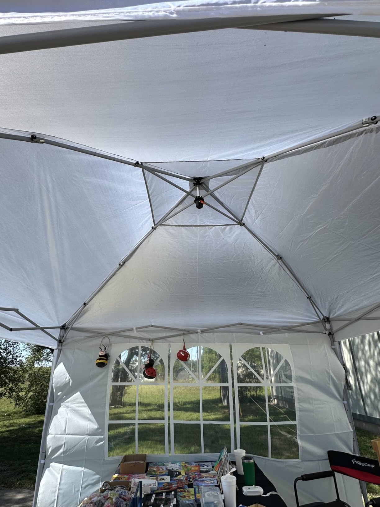 Driftalia 10x10 Pop Up Canopy Tent with Sidewalls, One-Push Instant Setup | 4 Removable Sidewalls, UPF 50+ Fabric, Carry Bag Included for Parties, Market, Camping, Beach & Outdoor Events customer photo 2