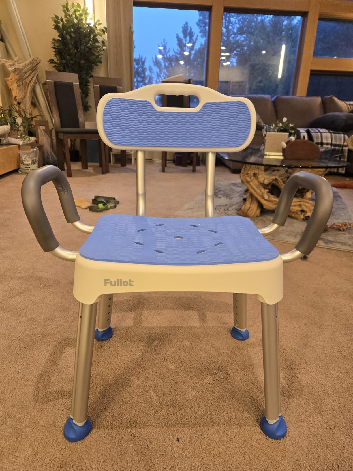 FULLOT Wide Shower Chair for Inside Shower, Stable Bracing Design, 400 lbs, Heavy Duty Adjustable Shower Chair with Back and Arms customer photo 1