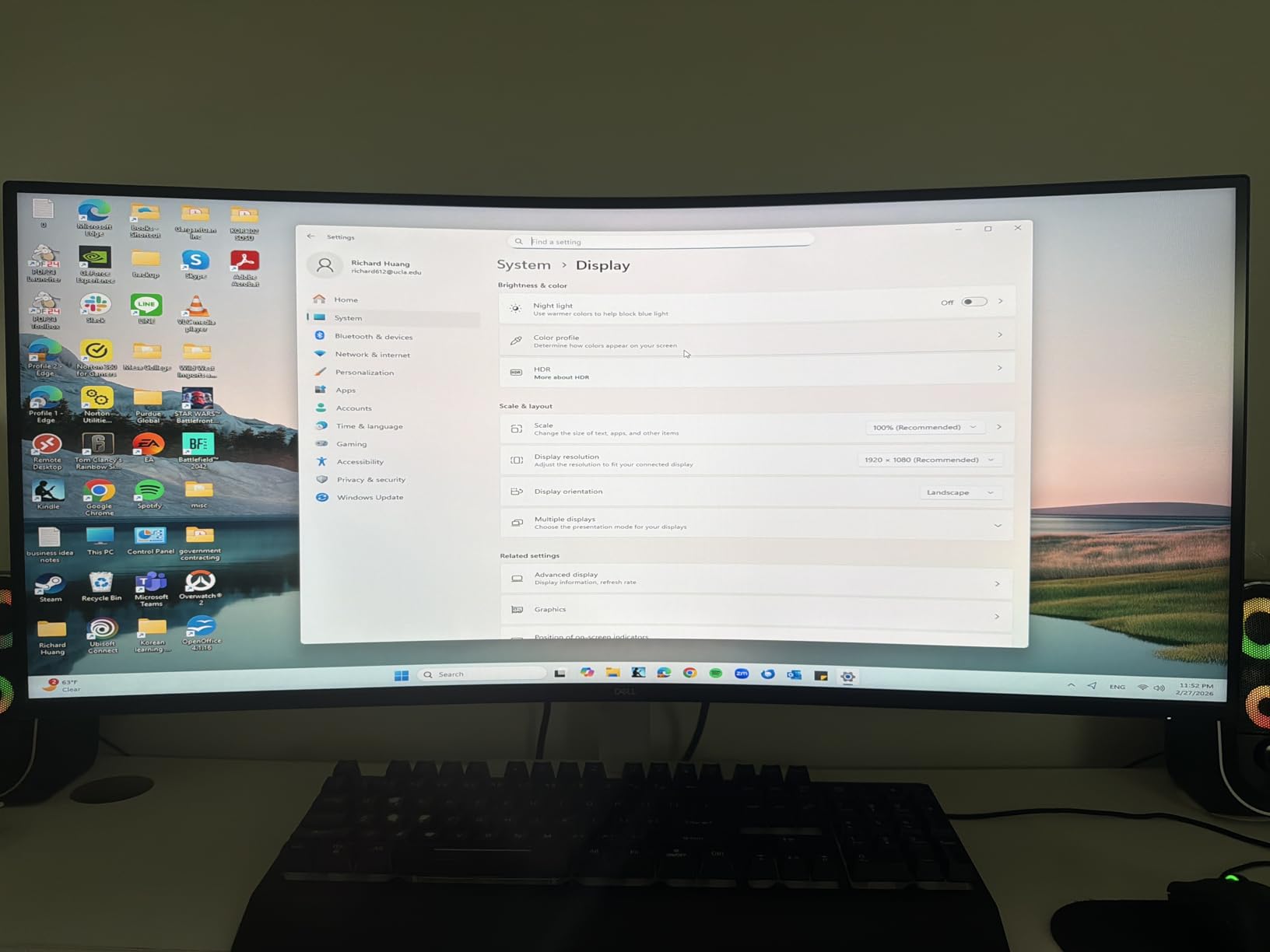 Dell 34 Monitor S3425DW, WQHD VA, 120Hz, FreeSync Premium, Eye Comfort, HDR10, Anti-Glare, 300 cd/m2 Brightness, 3,000:1 Contrast, 95% DCI-P3, 2x10W Speakers, USB-C 65W Power Delivery customer photo 1