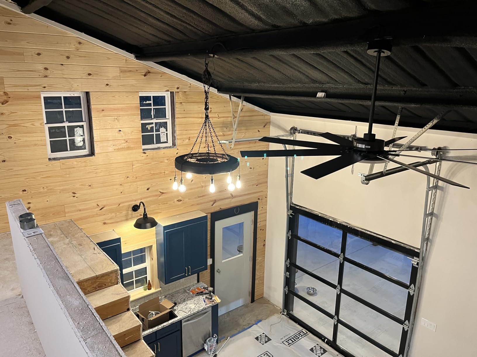 Passky 52 Inch Black Sleek Ceiling Fans with Lights, Remote Control | 3-color dimmable light, quiet reversible DC motor, easy install, memory, Timer, APP, bedroom, covered outdoor areas customer photo 2