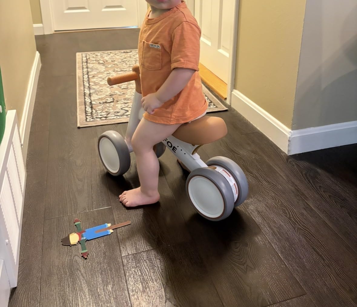 Baby Balance Bike for 1 Year Old Boys Girls, 10-24 Month Toddler Balance Bike, Baby Bike with No Pedal 4 Silence Wheels, First Ride on Toys with Adjustable Soft Seat, First Birthday Gifts customer photo 1