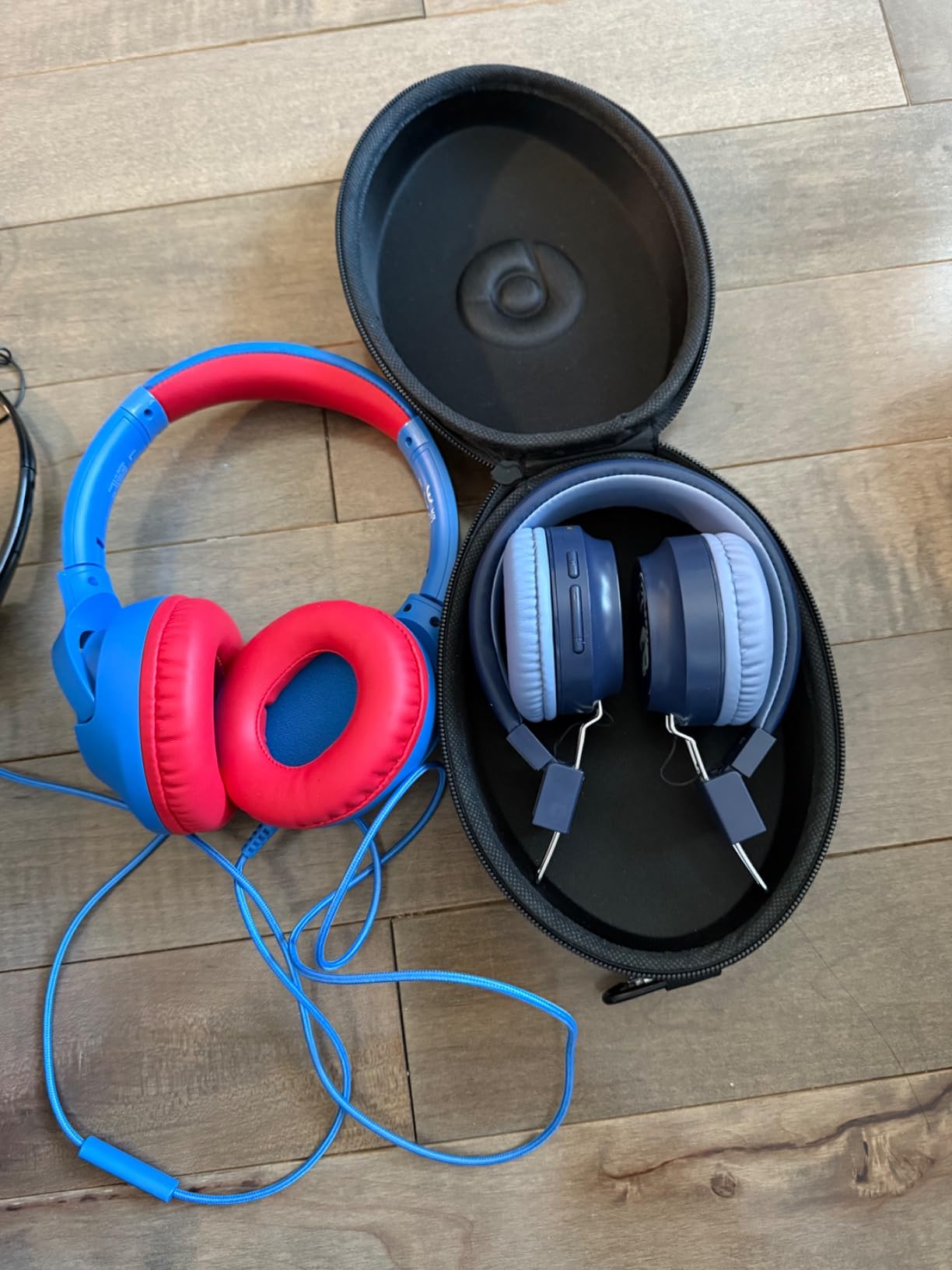 Kids Headphones Wired for School, 3.5mm Safe Volume Limited with Mic, Navy | Plug in Kid headphones with Cord, Over Ear Foldable, 85/94dB for Toddler Boy Girl Classroom Chromebook Tablet Airplane Travel customer photo 2