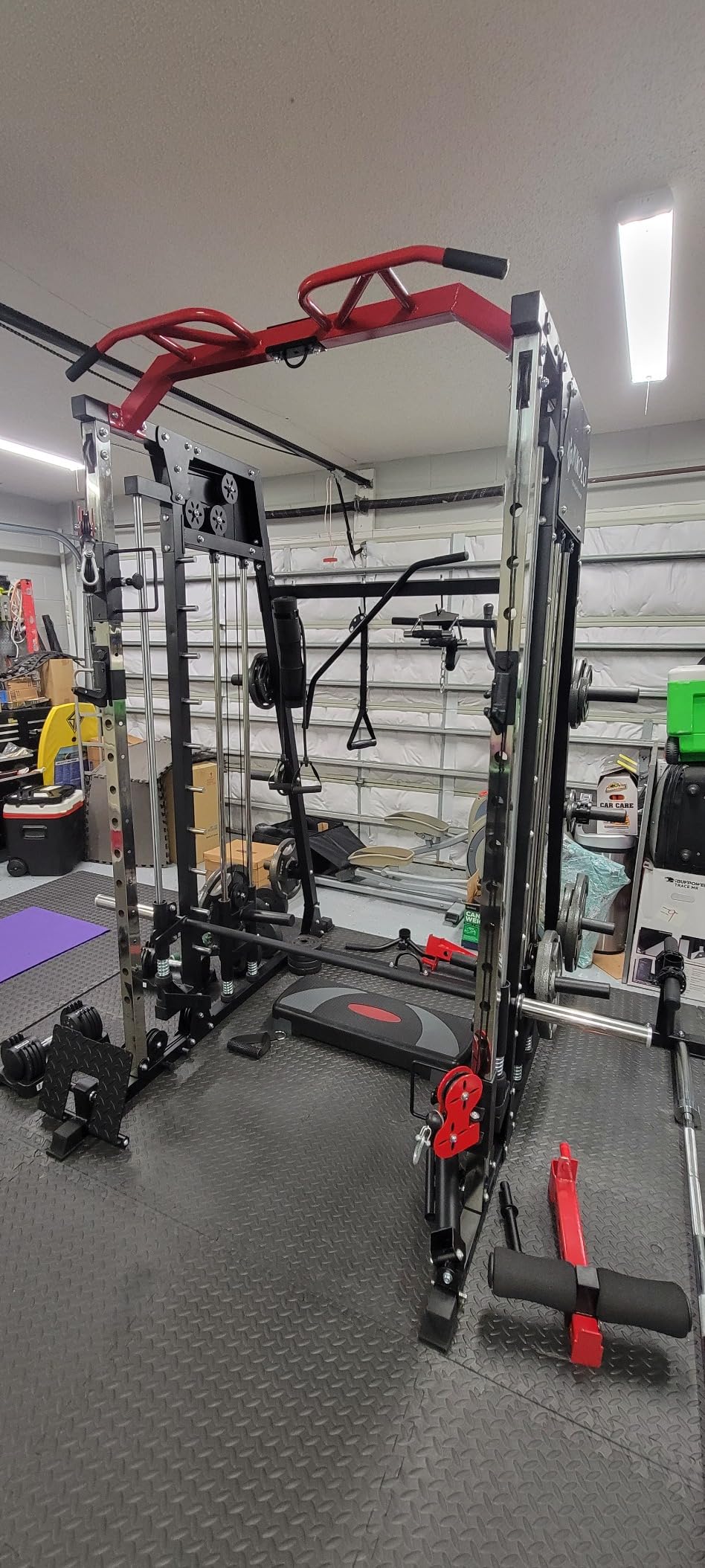 Mikolo M4 2.0 Smith Machine, 2200lbs Squat Rack with LAT-Pull Down System & Cable Crossover Machine, Training Equipment with Leg Hold-Down Attachment customer photo 2