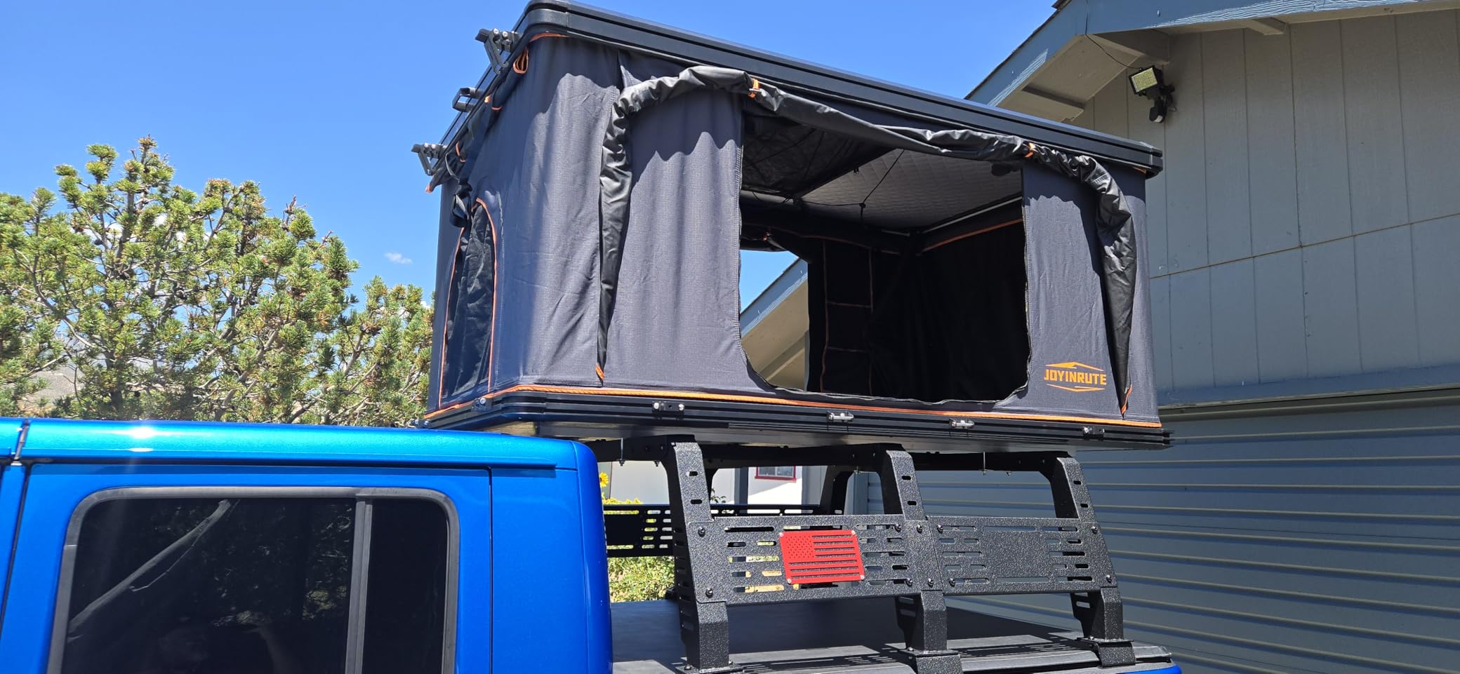 Aluminum Rooftop Tent Hard Shell,Pop Up Roof Tent Hardshell | 2-layer mat,LED light strip,2 Person Car Roof Top Tent Camping for Jeep Truck SUV Trailer customer photo 2