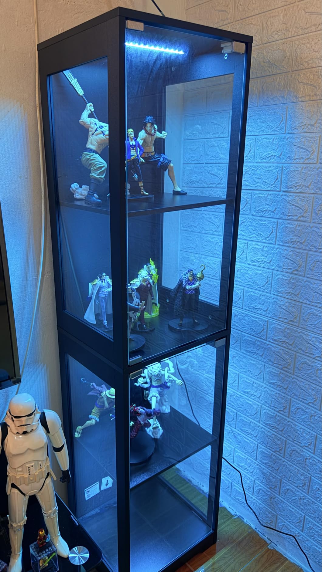 BROTTAR Glass Display Cabinet, Display Case for Collectibles, Black | 4-Tier Curio Cabinets with 3 Color Lights & Human Body Sensor, Storage Cabinet with Glass Door customer photo 2