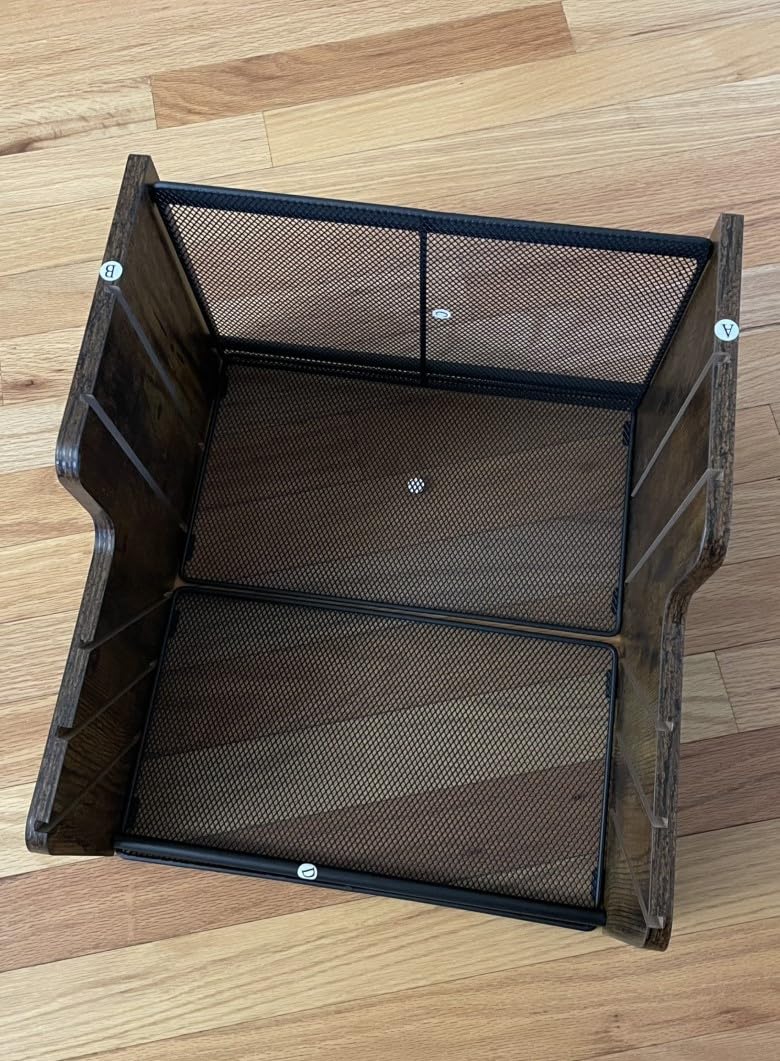 DAOUTIME 6-Tier Mesh Desk Organizer with Drawer, Wooden Office Organizer for Papers, Folders & Office Supplies - Sturdy Desktop File Holder with 2 Pen Holders - Space Saving Home Office Accessories customer photo 1