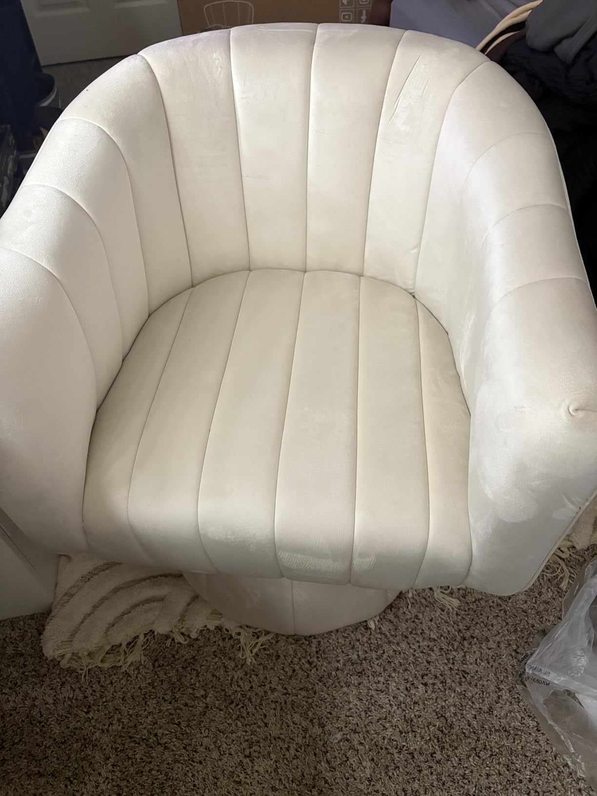 YSICK Swivel Accent Chair, 360° Swivel Barrel Chairs, Mid-Century Chair with Wide Upholstered, Modern Velvet Fabric, Round Armchair for Living Room, Lounge, Bedroom customer photo 1