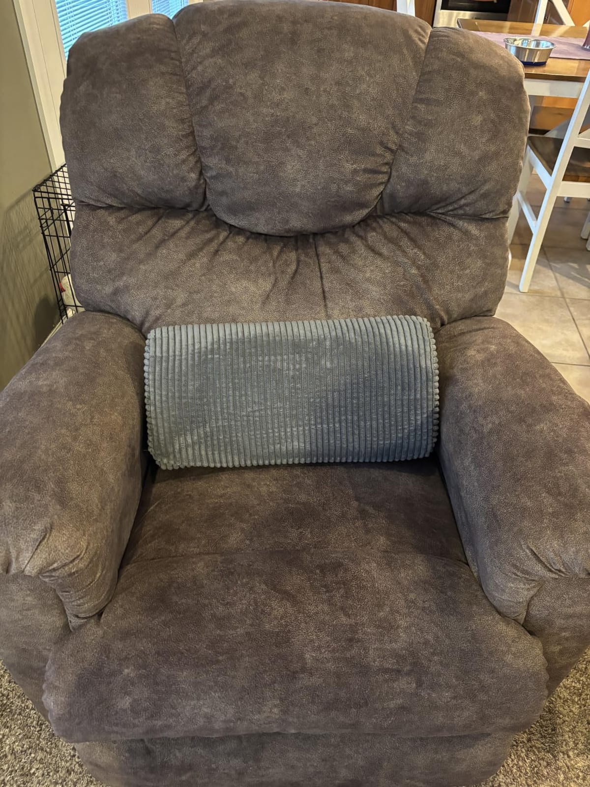 HIGOGOGO Lumbar Support Pillow for Recliner Chair/Accent Chair/Couch, Memory Foam Back Support Cushion for Elderly, Recliner Cushions for Back Rest, Pain Relief, Reading, Washable Cover, Dark Grey customer photo 1