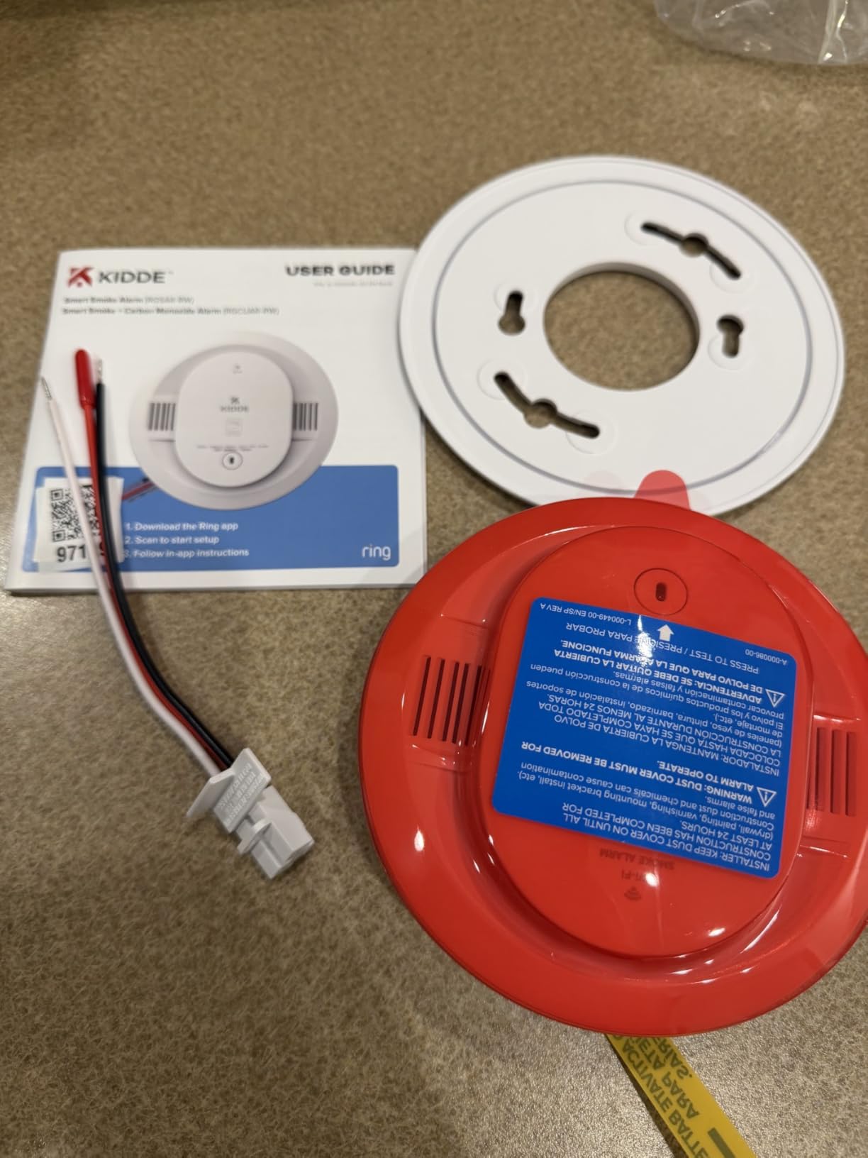 Kidde Smart Smoke Detector with Ring, Hardwire & AA Battery, RGSAR-RW customer photo 2