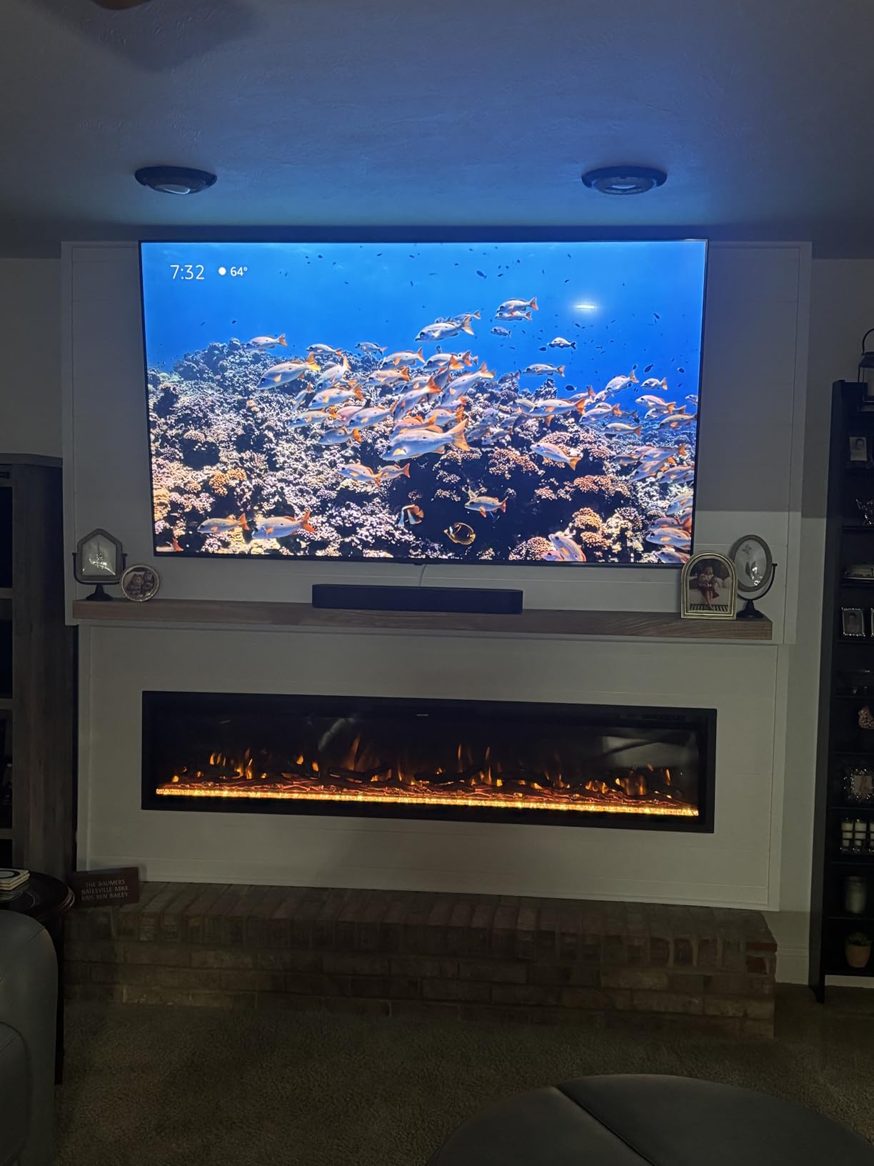 Westinghouse 50 Inch Electric Fireplace Heater, Compatible with Alexa & Google Home, Wall Mount or in-Wall Recessed Fireplace Insert, 24 Hour Timer, Color Changing Flames, 750W/1500W Indoor Heater customer photo 2