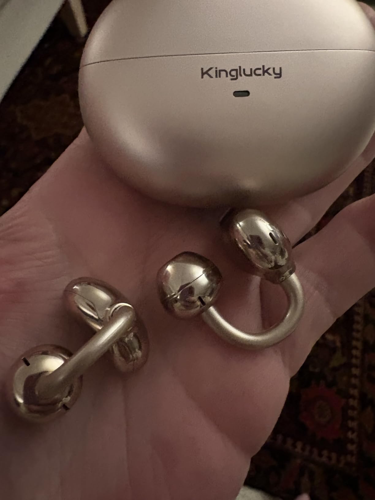 Kinglucky Upgraded Clip-On Earbuds, Open Ear Earbuds Comfortable Secure Fit | Crystal-Clear Sound, 40H Playtime, Wireless Headphones Bluetooth 6.0 for Women, Glasses & Small Ears, Sports, IP56, Rose Gold customer photo 1