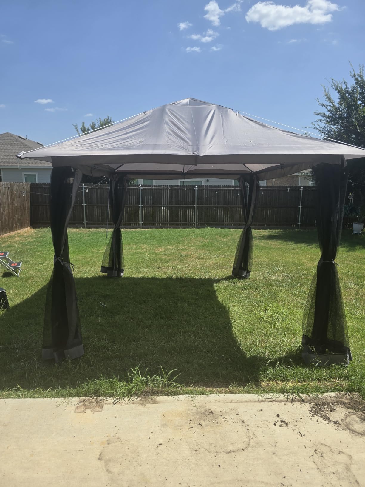 Aoxun Outdoor Gazebo for Patio 10x12, Metal Frame Canopy with Double Roofs, Heavy Duty Party Tent and Shelter with Mosquito Netting and Privacy Screen for Backyard, Lawn, Garden, Deck customer photo 1