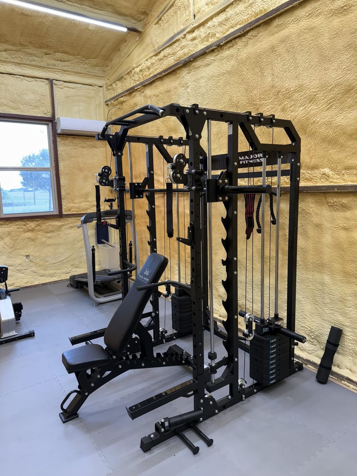 Major Fitness Drone2 Advanced Training Smith Machines - All-in-One Home Gym Squat Rack with Aluminum Pulley Set, Weight Bar, Dual LAT Pull-Down Systems & Cable Crossover Machine for Full-Body Workouts customer photo 2