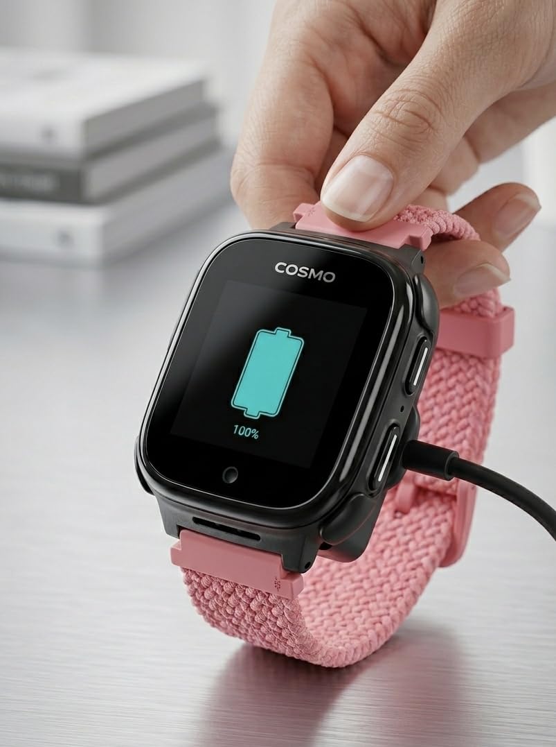 JrTrack 5 Kids Smart Watch by Cosmo | Best Kid-Safe Phone Watch | Precision Real-Time GPS Tracking | Call, Text, Activity, School Settings | Spotify Music | Parental Controls | SOS & Safety Alerts customer photo 2