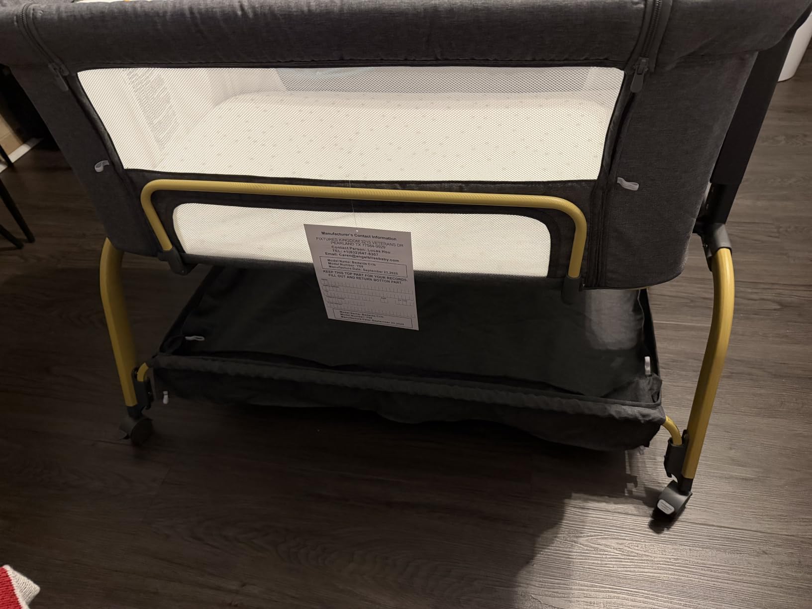 ANGELBLISS 3-in-1 Baby Bassinet, Rocking Bedside Bassinet, 6 Heights, Khaki | Wheels, comfy mattress, easy folding, and portable newborn crib design customer photo 2