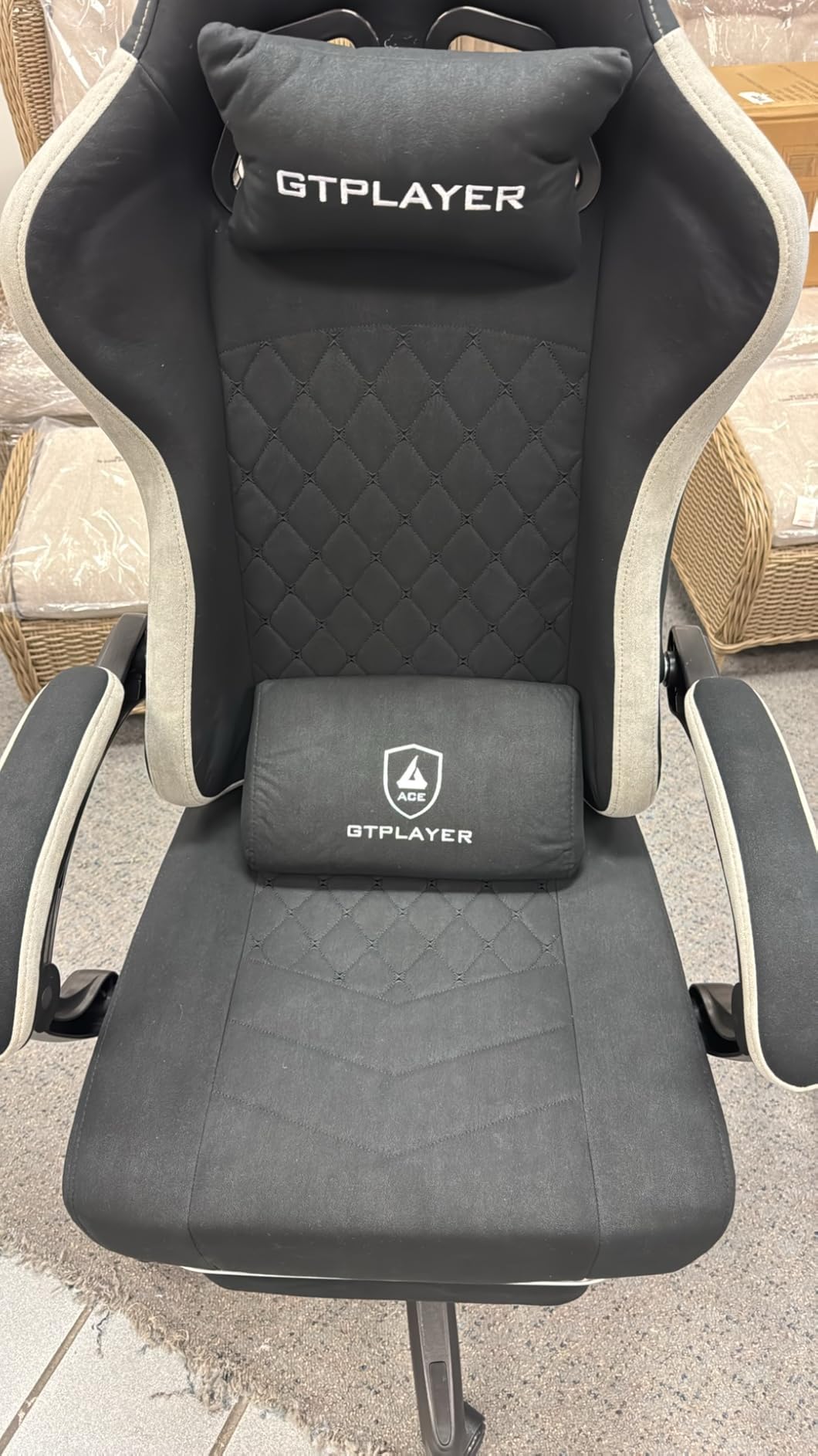 GTPLAYER Gaming Chair, Computer Office Chair with Pocket Spring Cushion, Linkage Armrests and Footrest, High Back Ergonomic Computer Chair with Lumbar Support Task Chair with Footrest(Black) customer photo 2