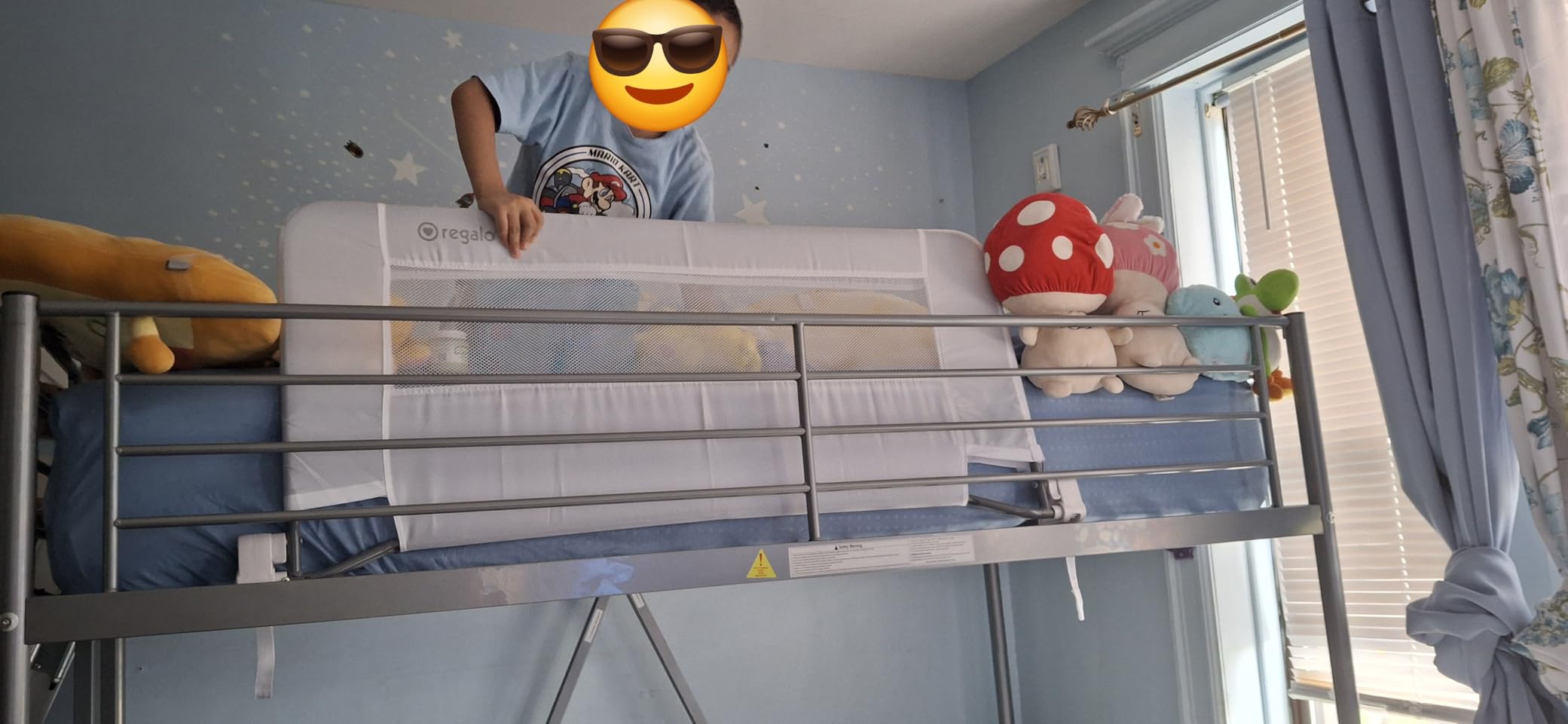 VECELO Loft Bed Twin Size, Metal Bedframe with Removable Ladder and Safety Guardrail, Matte Black customer photo 1