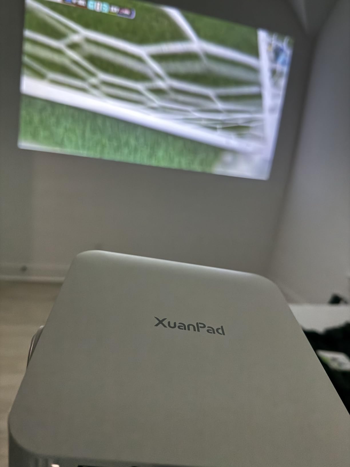 Officially-Licensed App & Auto Focus White Smart Mini Projector with WiFi and Bluetooth, XuanPad 4K Support Movie Projector, Portable Native 1080P Outdoor Projector with 360° Stand customer photo 2