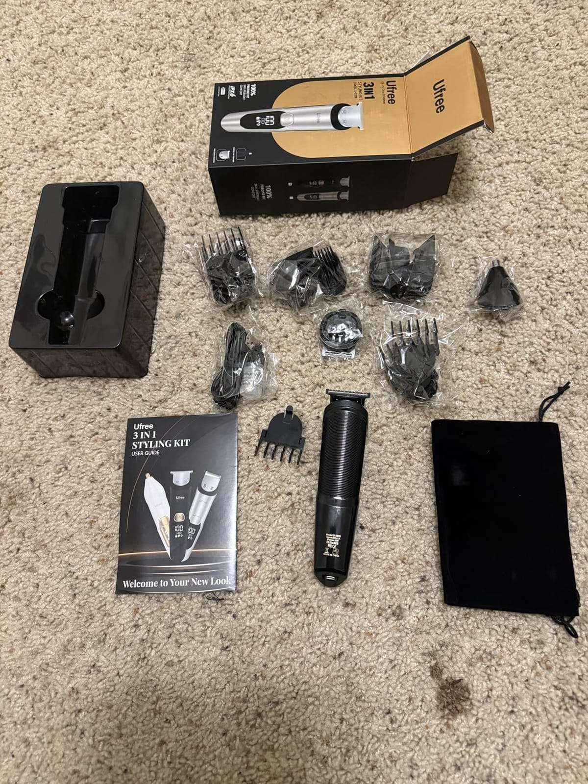 Ufree 3-in-1 Beard Trimmer for Men, IPX6 Waterproof Electric Razor | Gifts for men, Beard, Nose, Hair, Stainless Steel Blades, USB-C Charge, 120-Min Usage, 8000 RPM, Wet and Dry, Travel Lock customer photo 1