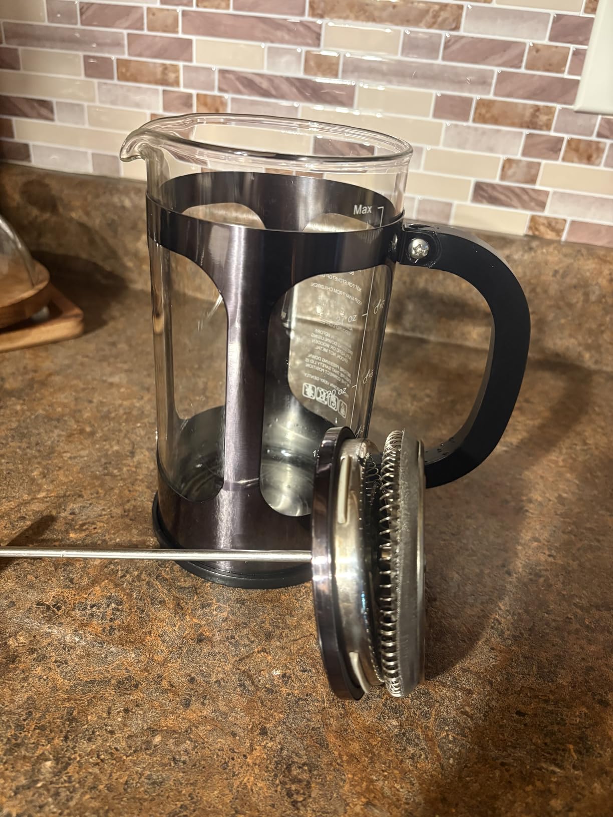 Veken French Press Coffee Maker, No Plastic Touching Cafe, 34oz 1L Cafetera, Thickened Glass Stainless Steel Brewer, Cold Brew Pot for Kitchen, Travel, Camping, Tea, Gifts, Bar Accessories, Dark Pewter customer photo 1