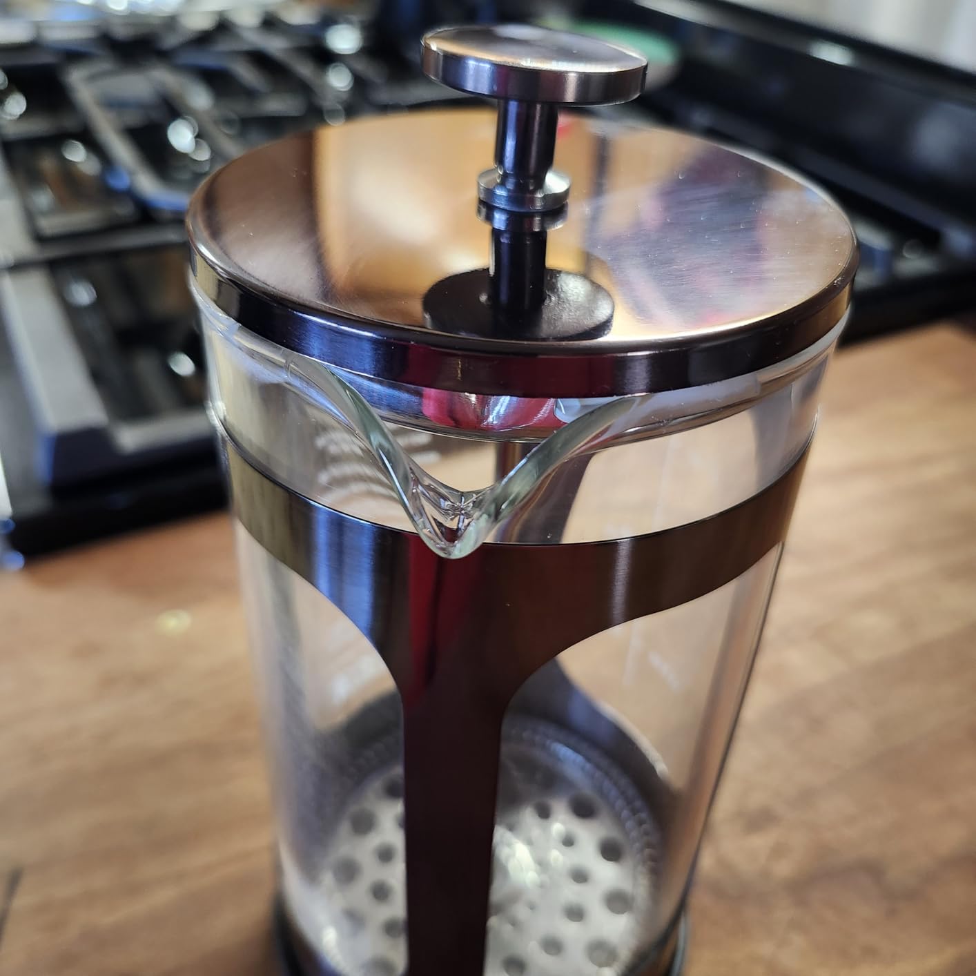 Veken French Press Coffee Maker, No Plastic Touching Cafe, 34oz 1L Cafetera, Thickened Glass Stainless Steel Brewer, Cold Brew Pot for Kitchen, Travel, Camping, Tea, Gifts, Bar Accessories, Dark Pewter customer photo 2