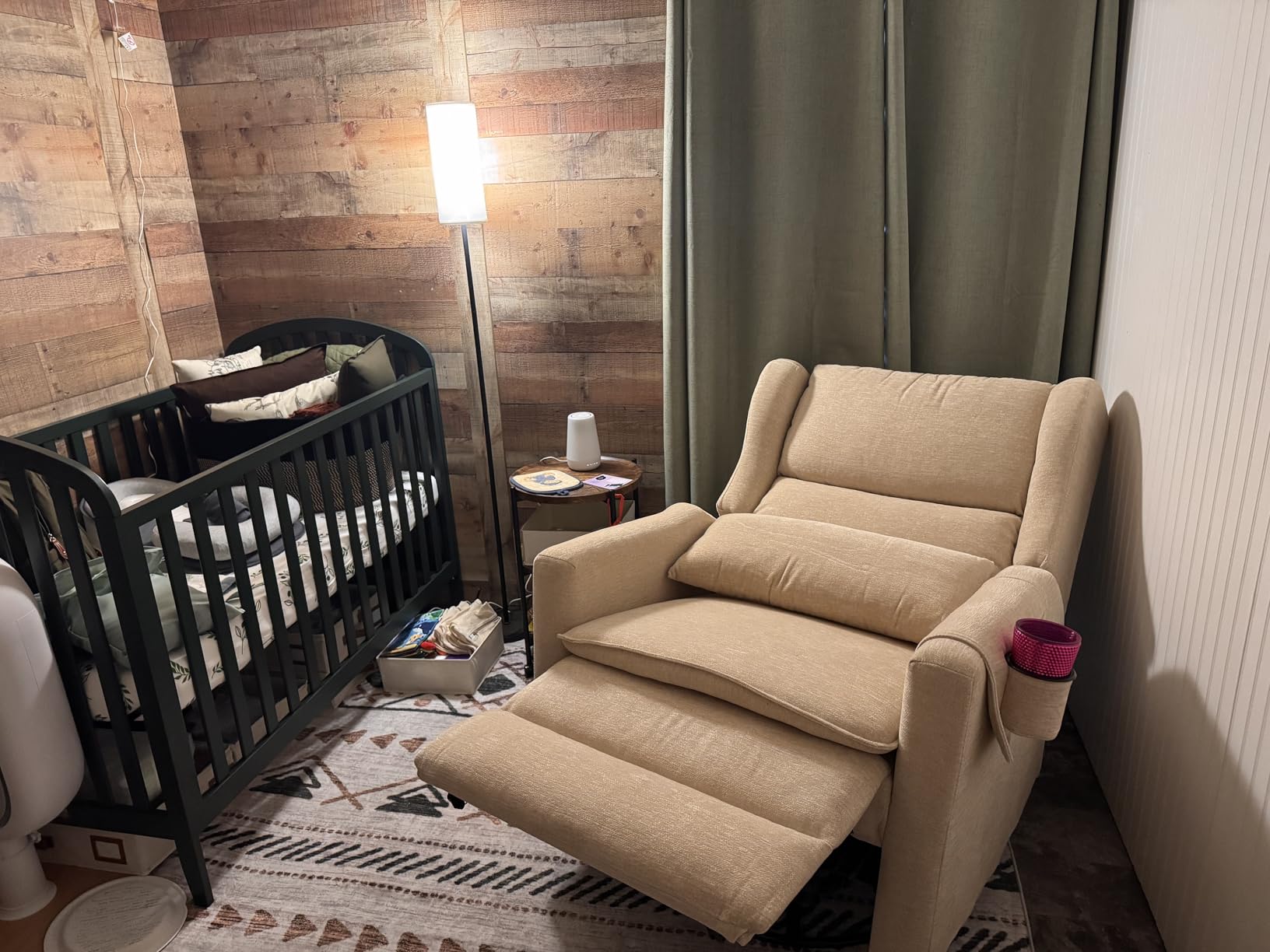 Oversized Swivel Rocker Recliner with Adjustable Headrest, 24