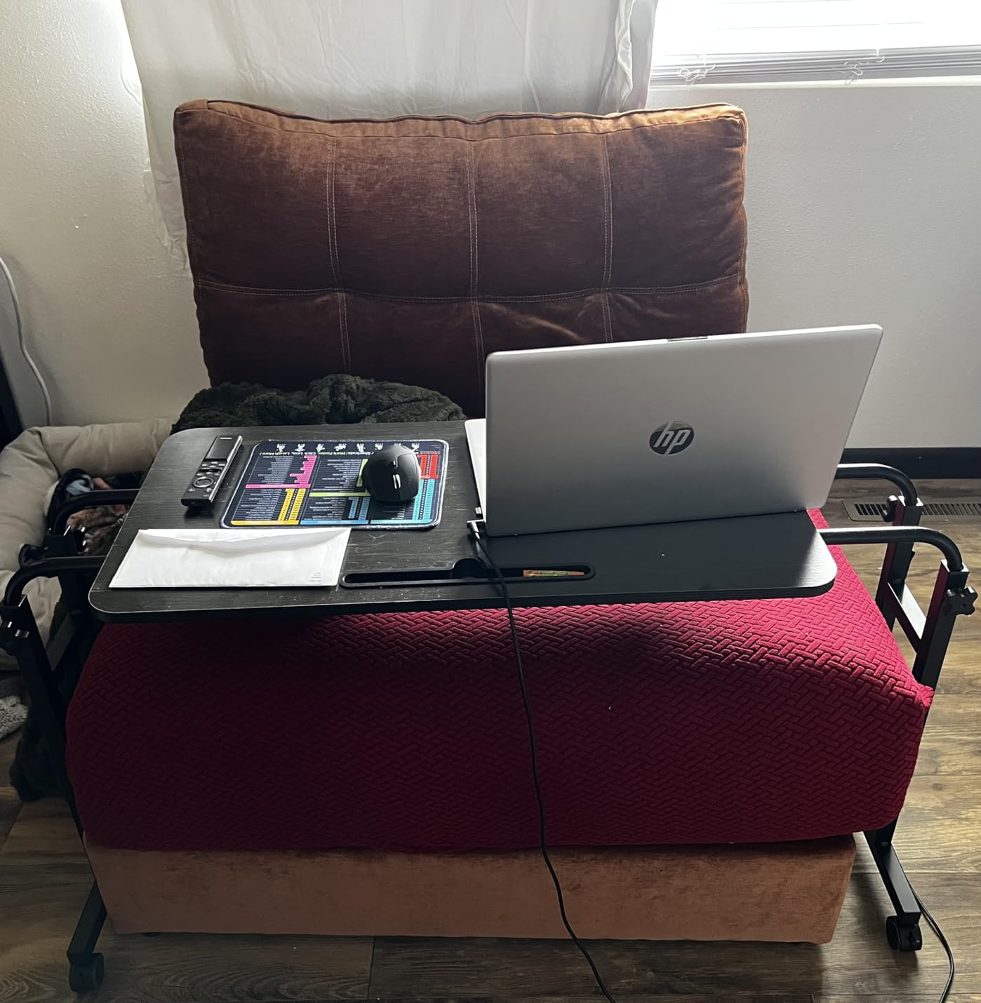 Furist Overbed Table with Wheels, Adjustable Height & Width Heavy Duty Hospital Bed Table customer photo 1