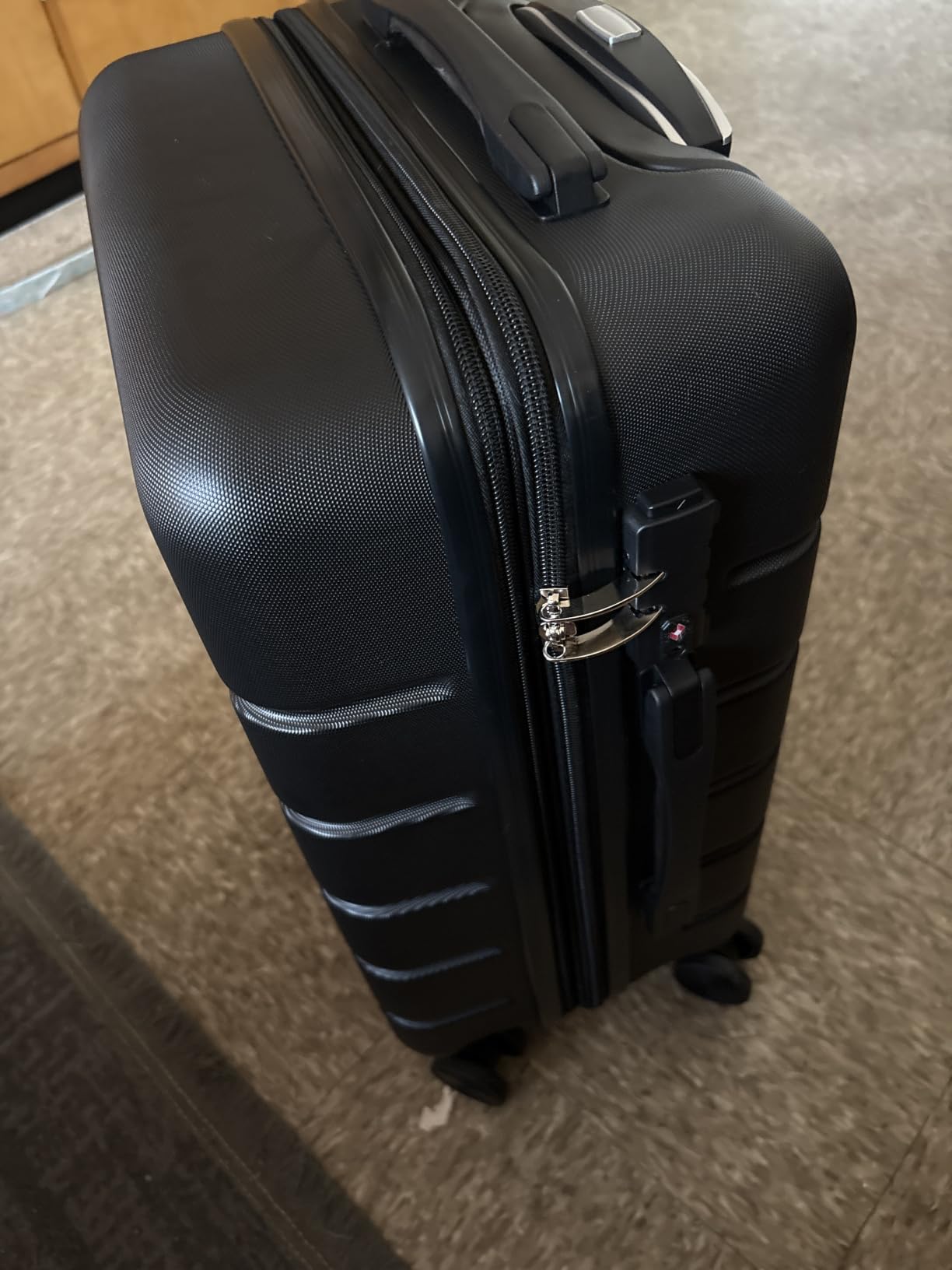 Sweetcrispy 21 Inch Carry On Luggage, Suitcase with Spinner Wheels | Expandable, ABS Hard Shell, Lightweight, Rolling, Smooth, TSA Lock, Business Trips, Short Vacations, Charcoal Black customer photo 1