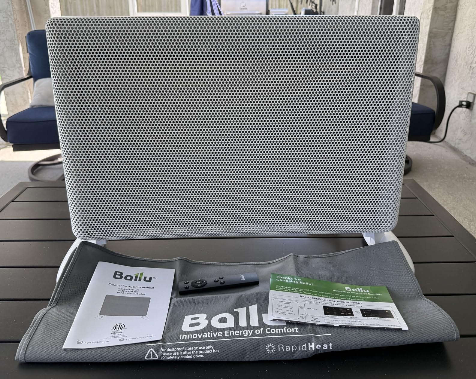Ballu Mica Infrared Space Heater Indoor Use, Large Room Panel Heater with Programmable Thermostat, WiFi App Control, Portable Stand or Wall Mount, Energy Efficient Smart Quiet Heater, Works with Alexa, White customer photo 1