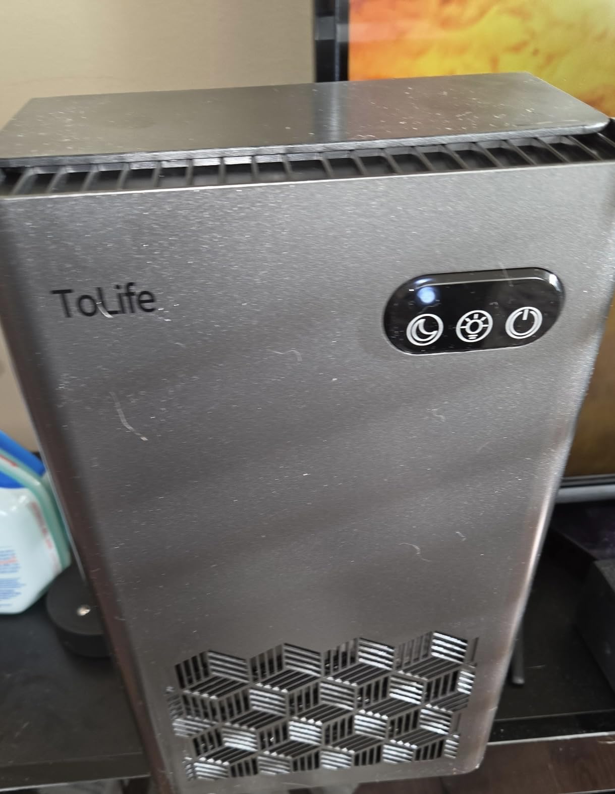 ToLife Dehumidifier, 1000 Sq Ft 95 oz Tank with Sleep Mode, Auto Shutoff | Portable for Home, Bedroom, Bathroom and Basement with 7-Color LED Light, Grey customer photo 2