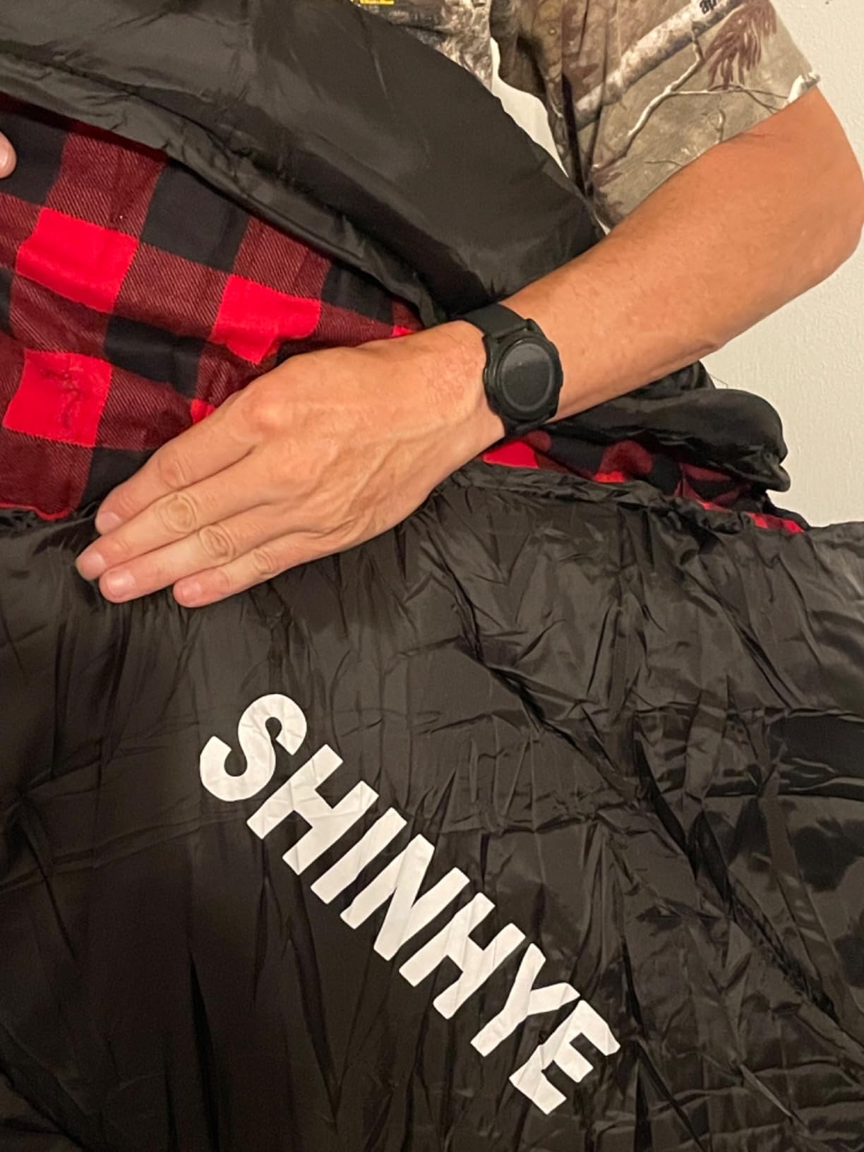 ShinHye 0 Degree Sleeping Bag for Adults - Cotton Flannel 4 Season Cold Weather Winter, XXL Big and Tall Camping Sleeping Bag with Compression Sack customer photo 1