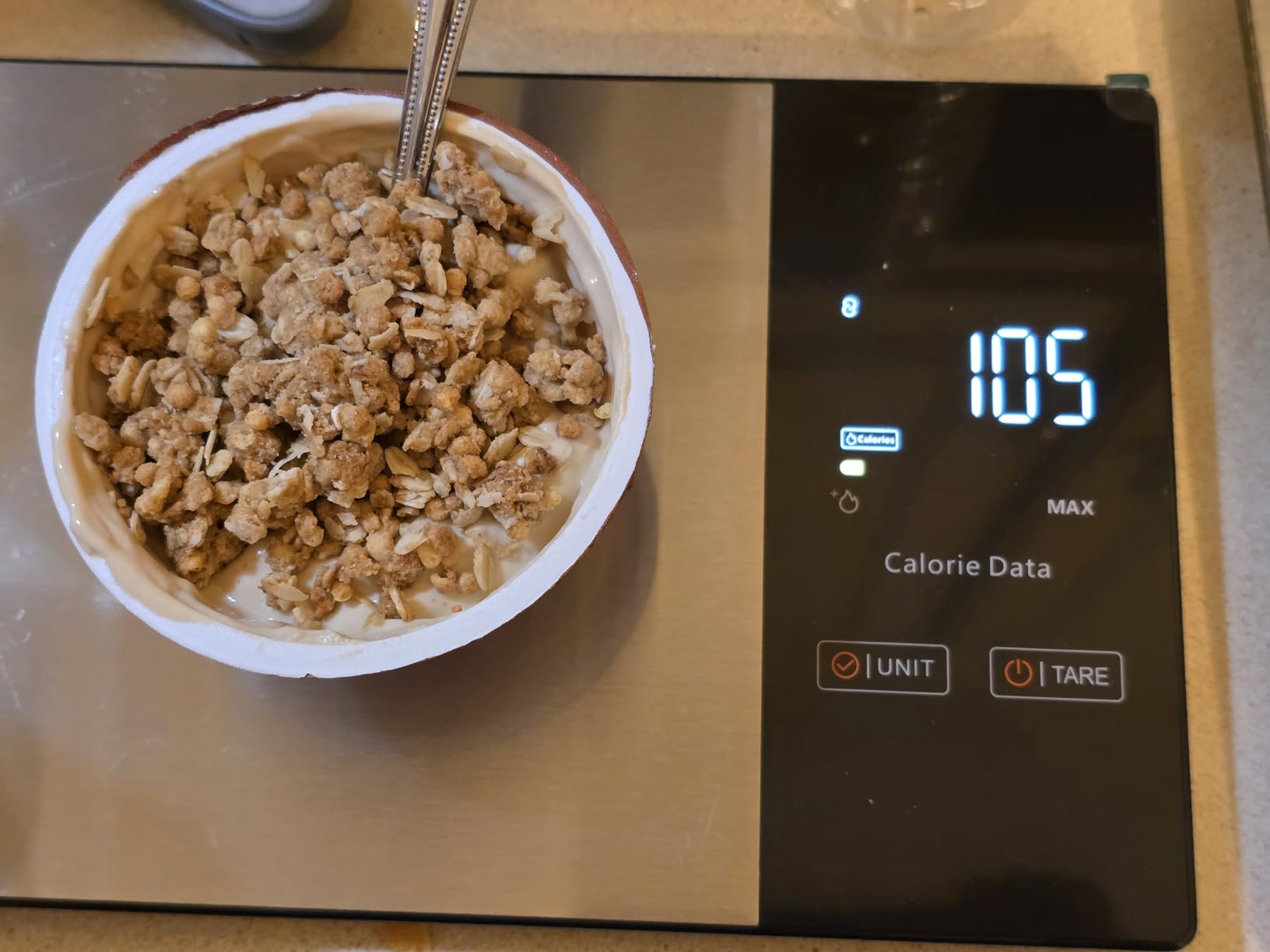 KUAIVO Smart Nutrition Food Scale with LED Display, Tracks Calories, Fat, Carbs & Protein via App, 1g Precision Digital Kitchen Scale for Healthy Eating & Meal Prep customer photo 1