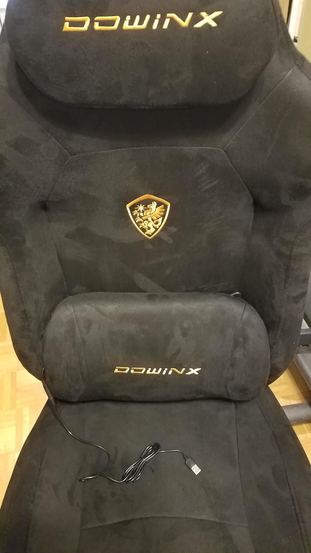 Dowinx Big and Tall Gaming Chair, Suede Fabric Game Chair with Pocket Spring Cushion, High Back Gamer Chair Ergonomic with Footrest for Adults Office, 440LBS, Black customer photo 1