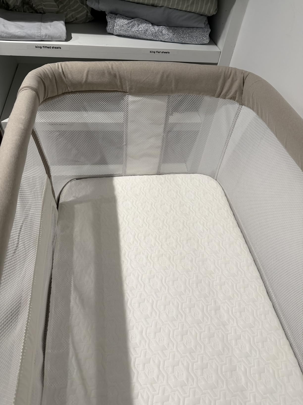 NeoBorn 3-in-1 Baby Bassinet, Rocking Bedside Bassinet with Full Mesh | Anti-Reflux Comfort, Sturdy Wide Base, Height Adjustments, with Comfy Mattress, Waterproof Sheet & Wheels for Newborns customer photo 2