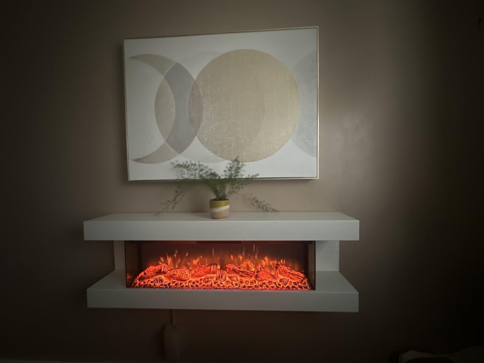 ORALNER 3 Sided Wall Mount Electric Fireplace w/ 50