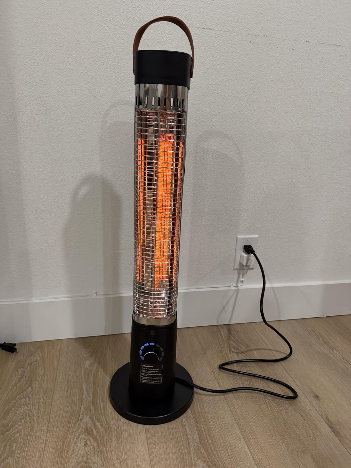 Patio Heater for Outdoor Use, Infrared Electric Outdoor Heater, 1500W Instant Heating, 60-Degree Oscillation, 9 Heat Levels, 9H Timer, Remote, for Garage, Backyard, Large Room, Indoor, 32.2