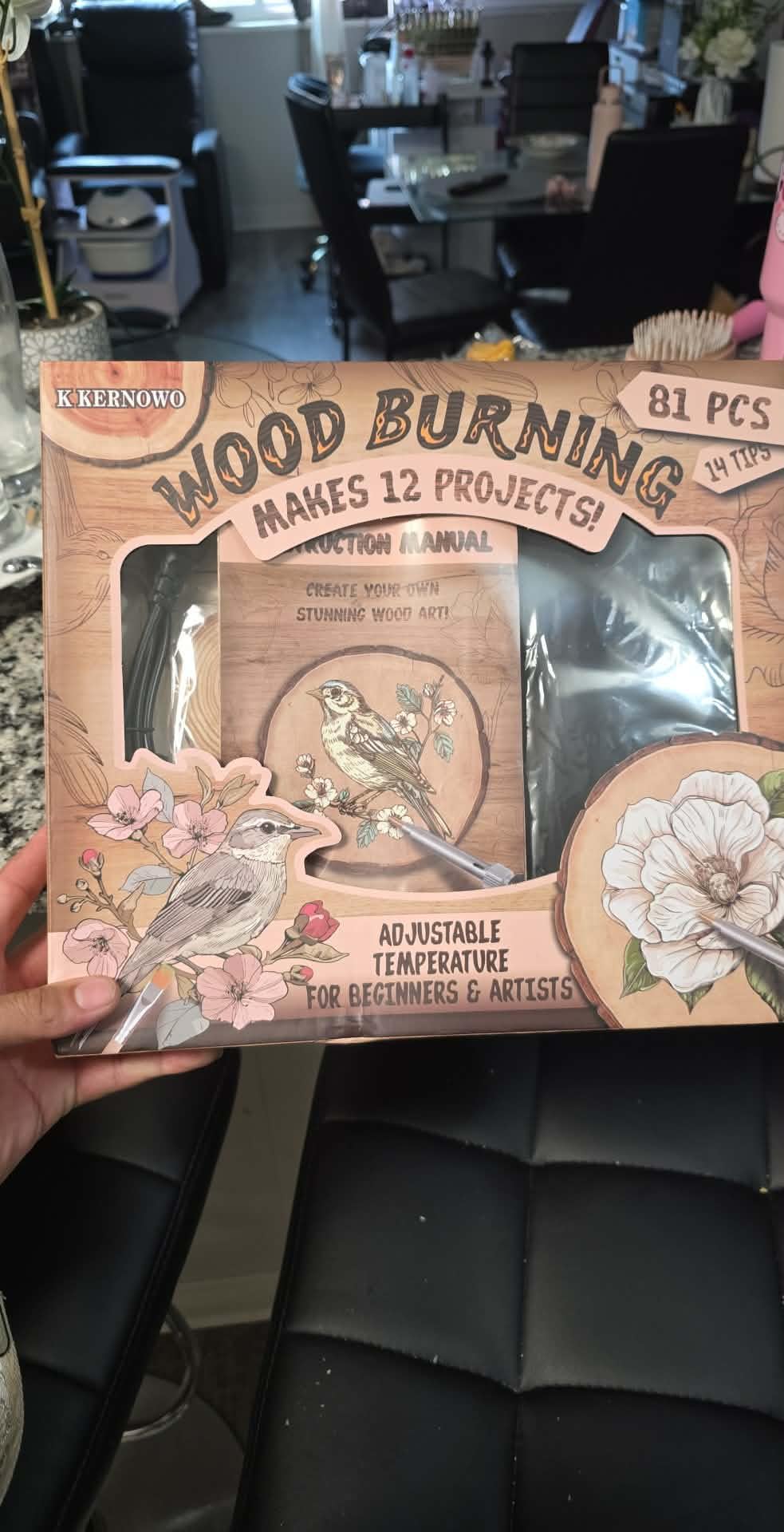 K KERNOWO Wood Burning Kit - 81Pcs All-in-One Wood Burning Tool Pen Adjustable Temperature Wood Burner Kit Crafts Gifts for Adults & Teens, Woodburning Kits for Beginner Pyrography customer photo 1
