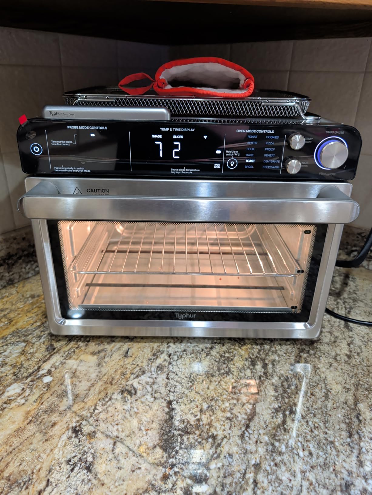 Typhur Sync Air Fryer Oven with Wireless Meat Thermometer Probe, AI Recipes | 12-in-1 Countertop Air Fryer Toaster Oven Combo, 360° Turbo Convection, Smart App Control, Home & Commercial, Stainless Steel customer photo 1