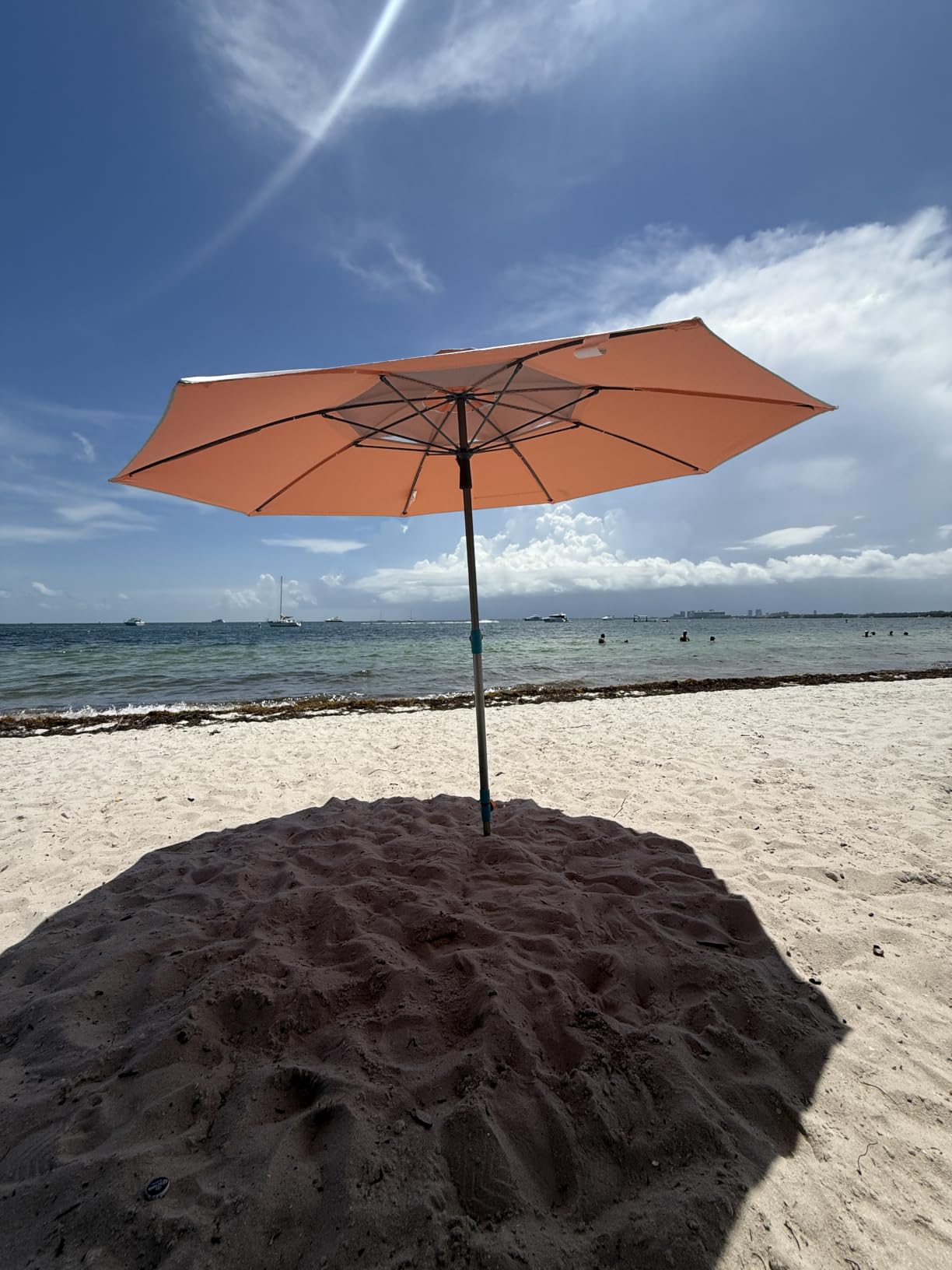 Handy Beach Umbrella with 10 Second Easy Setup Hammer In Anchor - 7ft Large Portable Heavy Duty High Wind Stability Beach Umbrellas For Sand-ASTM F3681 Safety Tested-Silver Coated UPF 55 Sun Protection customer photo 2