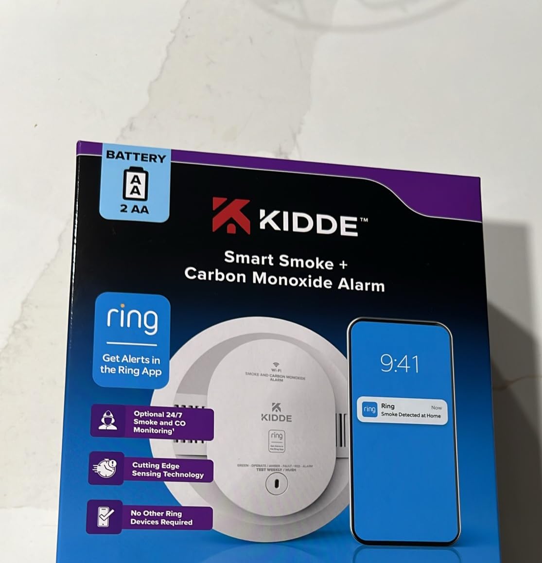 Kidde Smart Smoke & CO Detector with Ring, AA Battery, RGCUDR-RW customer photo 2