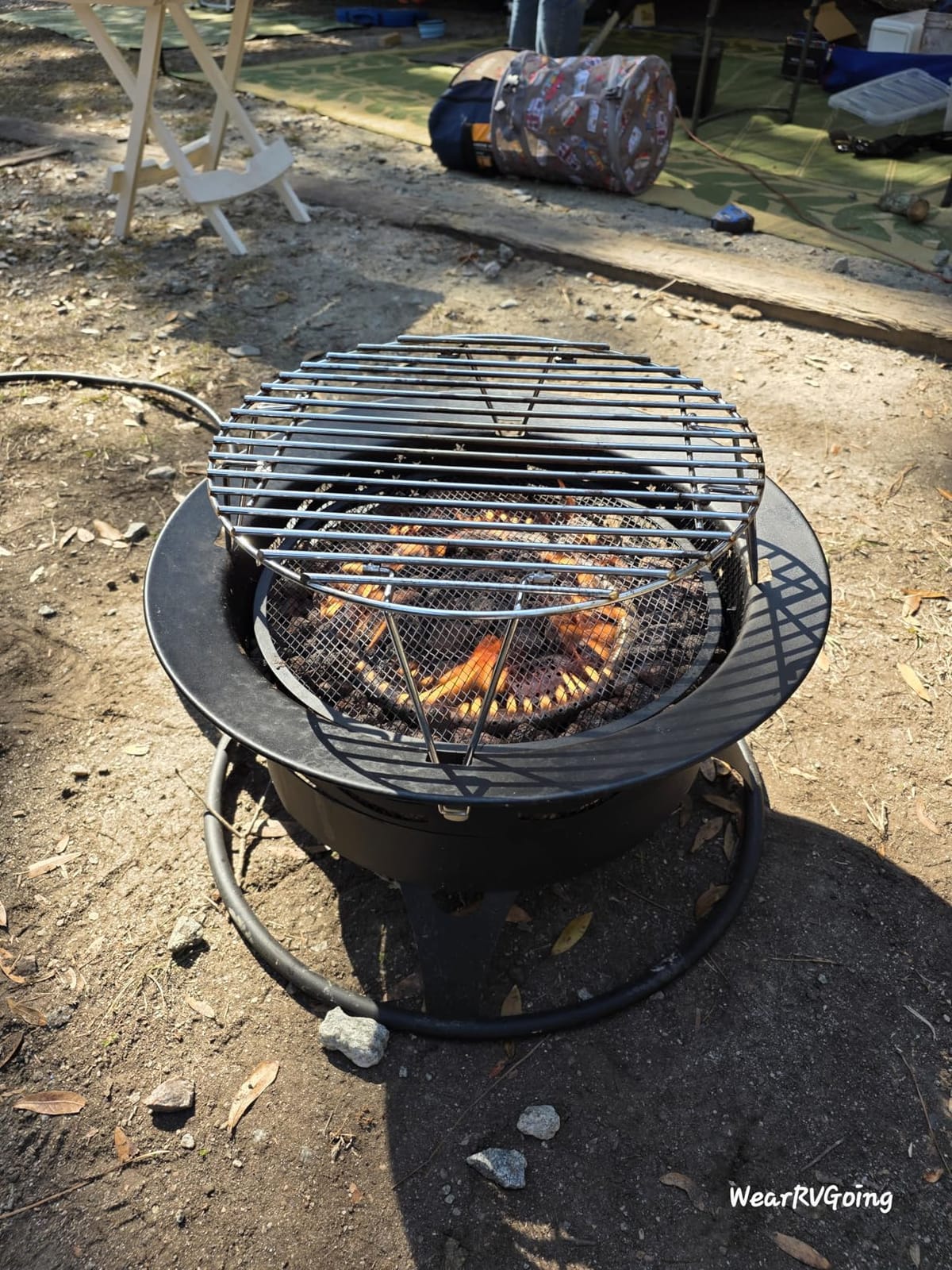 Florise Portable Propane Fire Pit, 20 Inch Smokeless Gas Firepit with Grill | 60000 BTU, With Grill Grate & Lid, Portable Propane Fire Pit, Outside Use,Smokeless Bonfire, for Camping, Patio, Yard, Garden customer photo 1