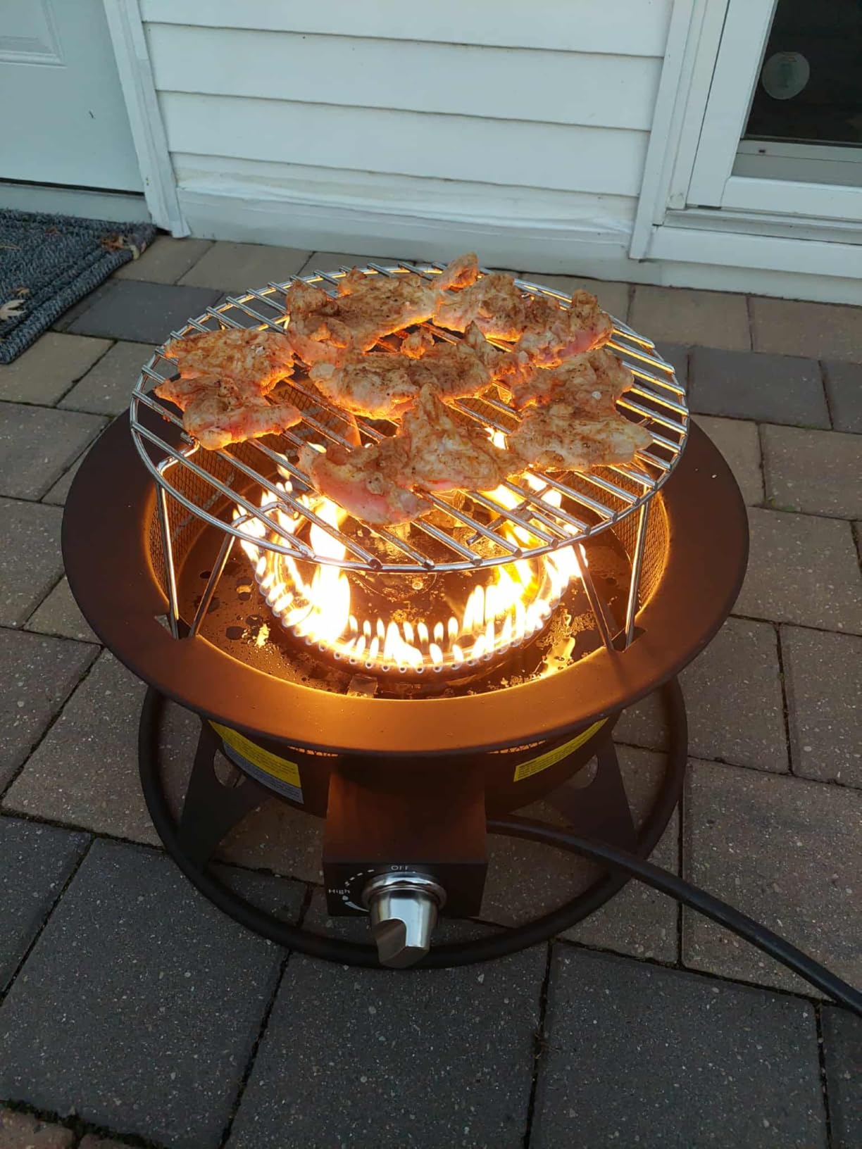 Florise Portable Propane Fire Pit, 20 Inch Smokeless Gas Firepit with Grill | 60000 BTU, With Grill Grate & Lid, Portable Propane Fire Pit, Outside Use,Smokeless Bonfire, for Camping, Patio, Yard, Garden customer photo 2