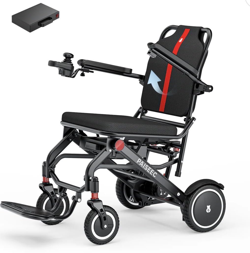 Paiseec Lightweight Folding Electric Wheelchair for Adults,Only 32 lbs | Portable Electric Wheelchair Foldable,Power Wheelchair Lightweight, Airline Approved for Travel, Outdoor & Indoor customer photo 1