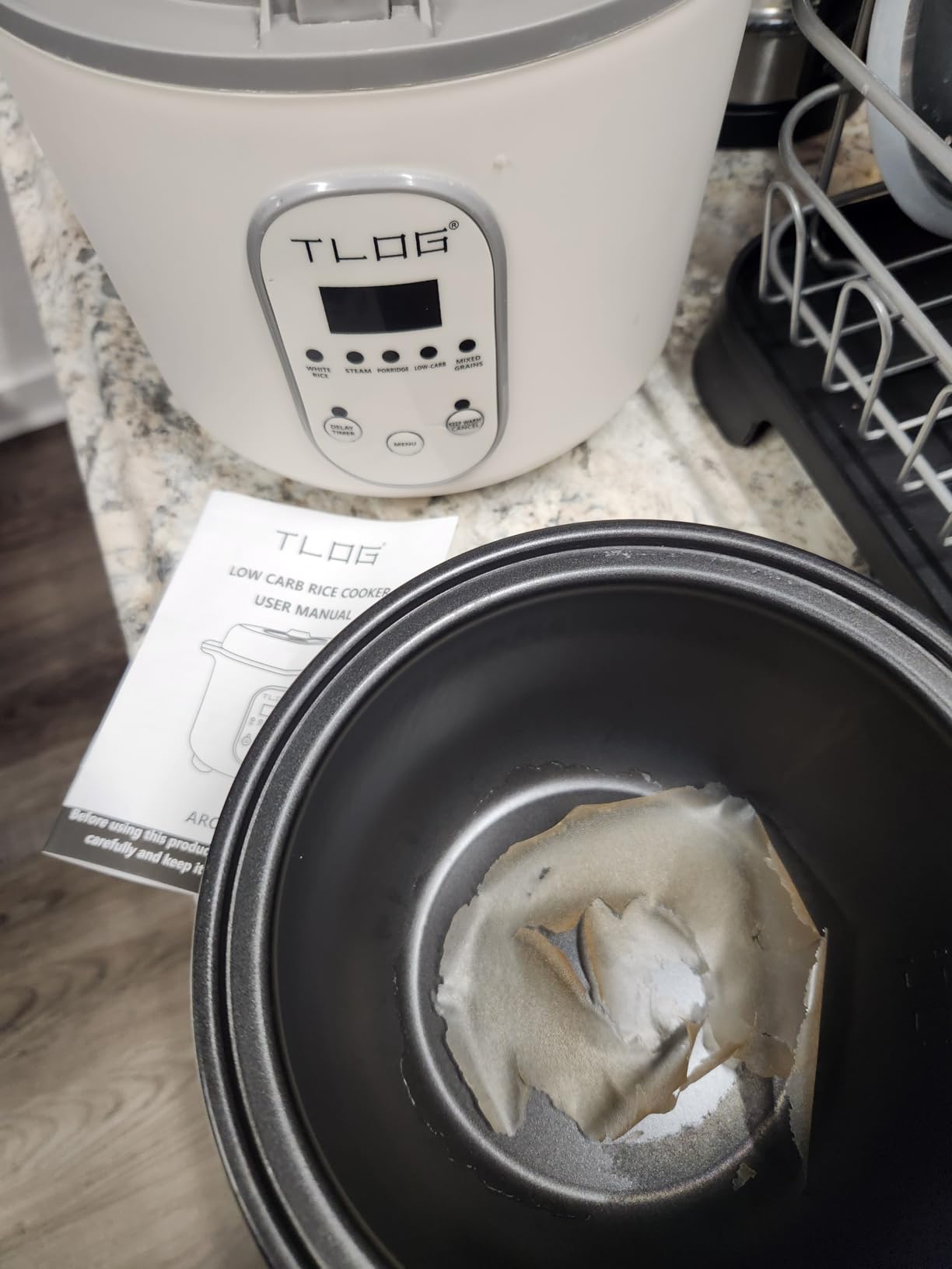 TLOG Low Carb Rice Cooker, 4-Cup Uncooked, 2L, 5 Presets, 24H Timer | 304 stainless steel steamer basket, automatic keep warm, low-sugar cooking, for rice, grains and everyday meal prep customer photo 2