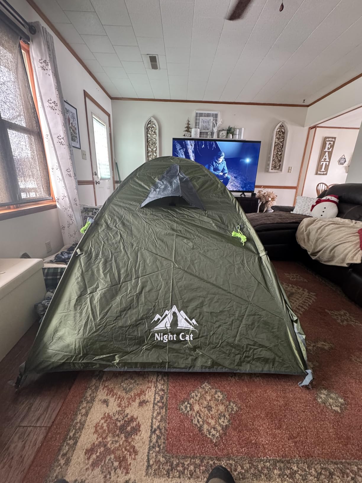 Night Cat 2-Persons Backpacking Tent: Waterproof Lightweight Camping Tent for Two People Hiking Outdoor Mountain with Aluminum Poles and Rainfly Green customer photo 1