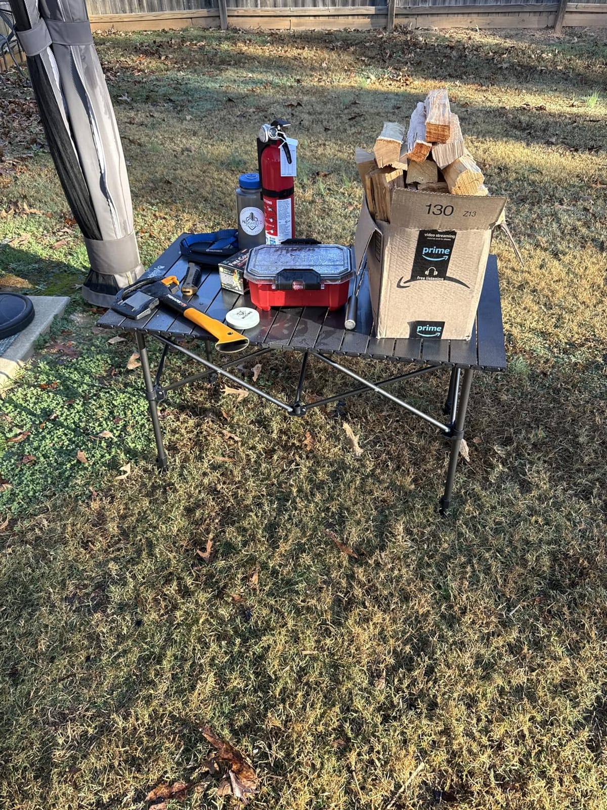 Byliable Camping Table Folding Portable Camp Aluminum Table, Wood Grain | Foldable Design, Roll-Up Aluminum Tabletop, Lightweight with Carry Bag, Height-Adjustable Legs, Outdoor for Camp, Picnic customer photo 1