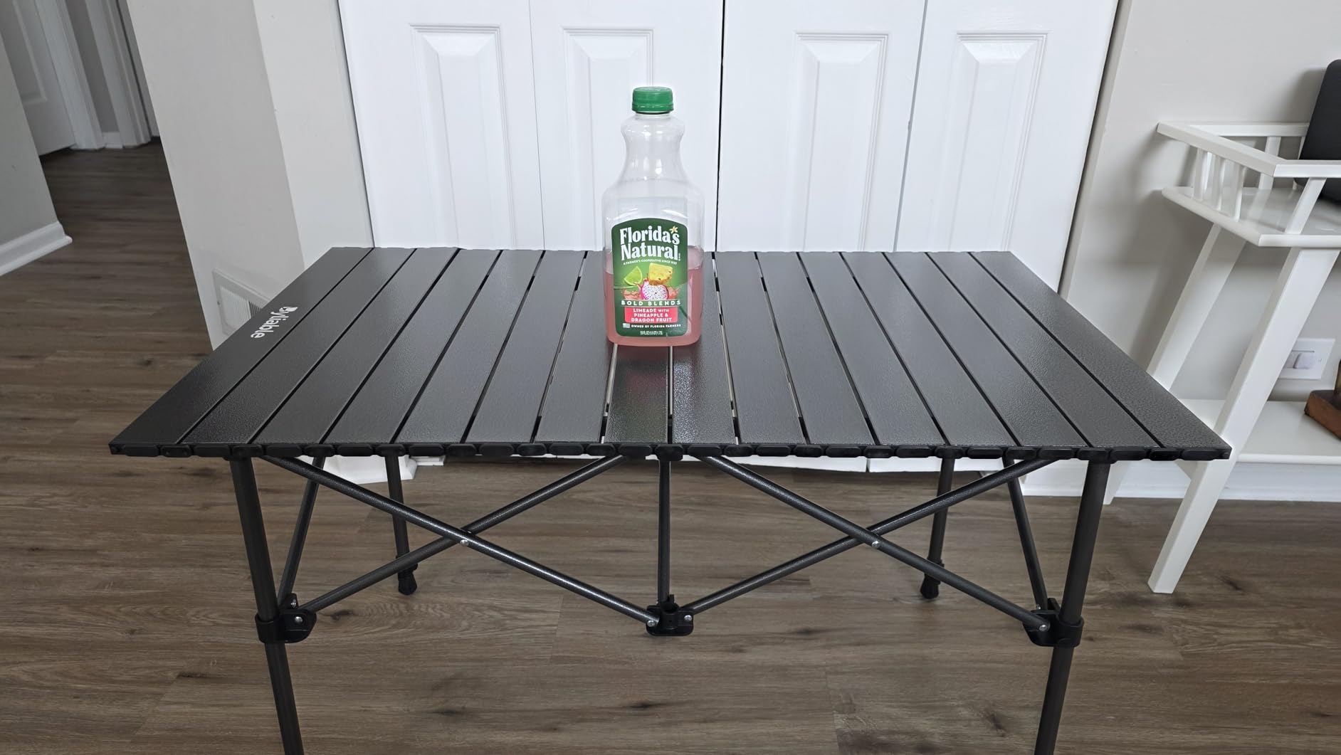 Byliable Camping Table Folding Portable Camp Aluminum Table, Wood Grain | Foldable Design, Roll-Up Aluminum Tabletop, Lightweight with Carry Bag, Height-Adjustable Legs, Outdoor for Camp, Picnic customer photo 2