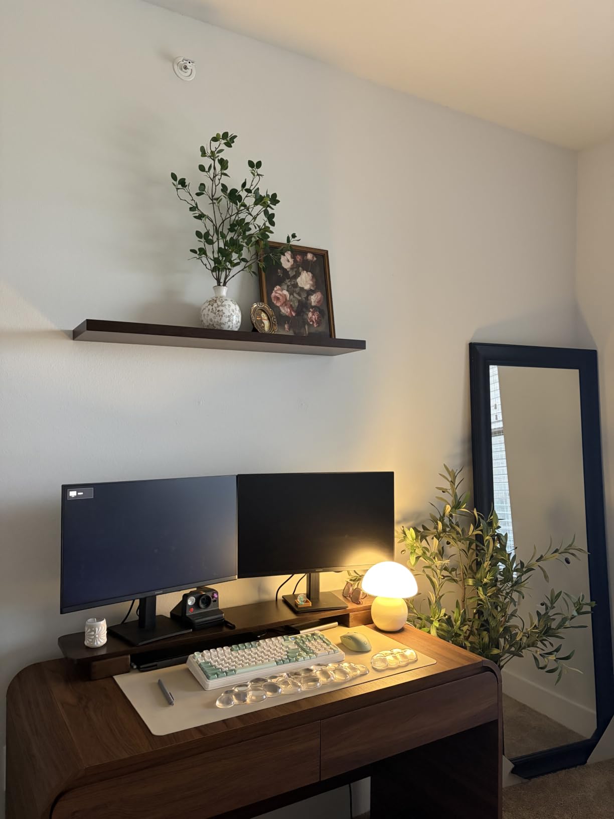 Harwaya 36 Inch Floating Shelves for Wall Set of 2, Large Long Wall Shelves for Living Room Decor, Walnut Brown Wooden Hanging Shelves for Bedroom Kitchen Bathroom Office Books Pictures (Dark Wood) customer photo 2