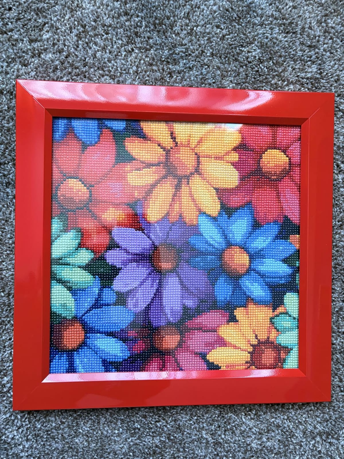Flowers Diamond Art Kits for Adults, 5D Diamond Painting for Beginners | DIY Full Drill Round Gem Painting Art for Adults, Home Wall Decor 13.78x13.78 Inch customer photo 1